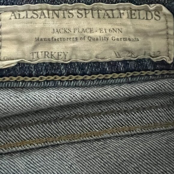 All Saints Spitalfields Jacks Place Women's 28x32 Skinny Blue Jeans - Picture 3 of 3
